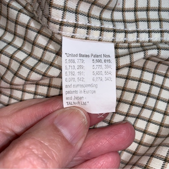 LL Bean Wrinkle Resistant Check Plaid Shirt Men’s XL White Brown Button Down - Picture 7 of 7